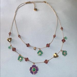 Betsey Johnson Flowers and Hearts Necklace
